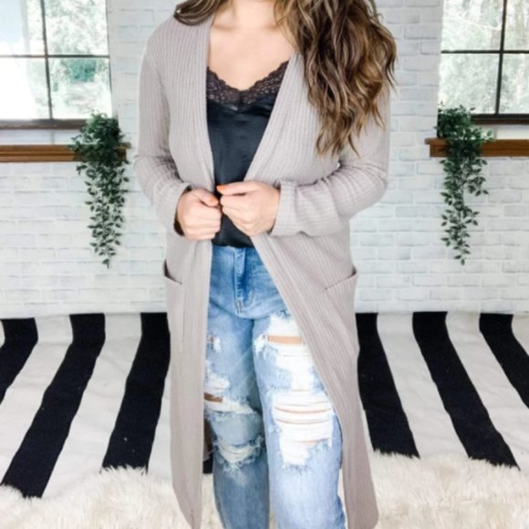 Women's Sweater OPEN FRONT WAFFLEKNIT CARDIGAN NWT - Picture 1 of 3